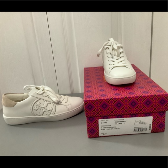 t logo sneaker tory burch